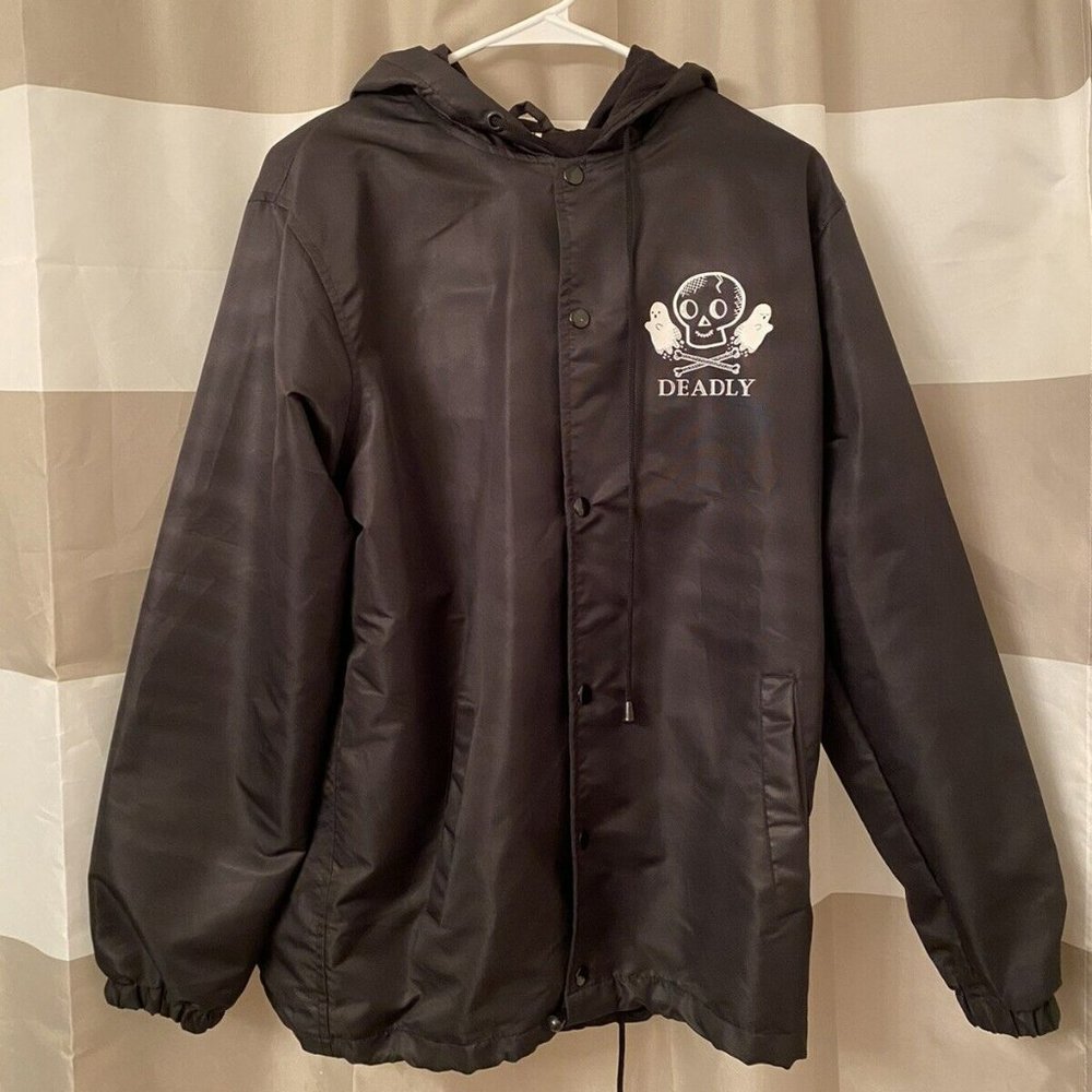 Just Peachy Deadly Hooded Windbreaker Size M Medium Unisex